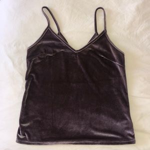 Eggplant colored 100% Velvet v-neck camisole